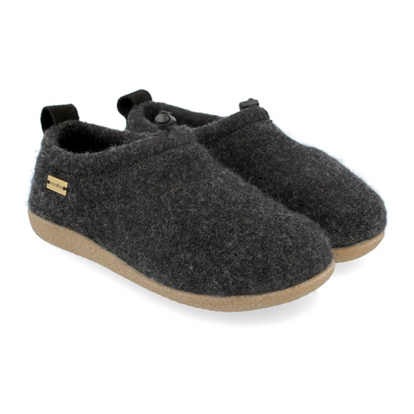 Haflinger Guido Slipper (Unisex) - Charcoal Dress-Casual - Slippers - The Heel Shoe Fitters