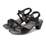 Naot Limit Heeled Sandal (Women) - Black Shiny Leather Sandals - Heel/Wedge - The Heel Shoe Fitters