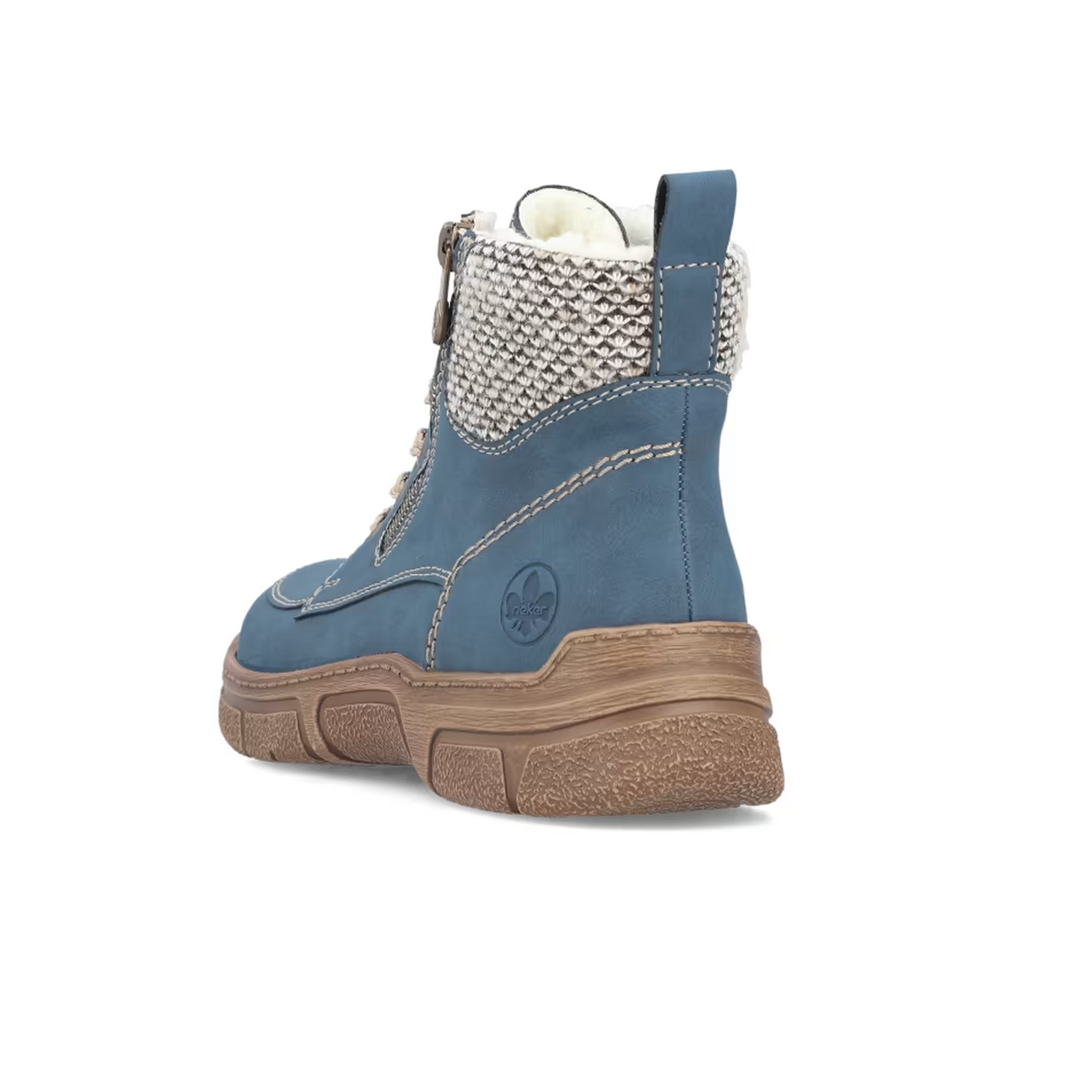 Rieker 72320 Debi Boot (Women) - Jeans/Schwarz-Kiesel Boots - Casual - Low - The Heel Shoe Fitters