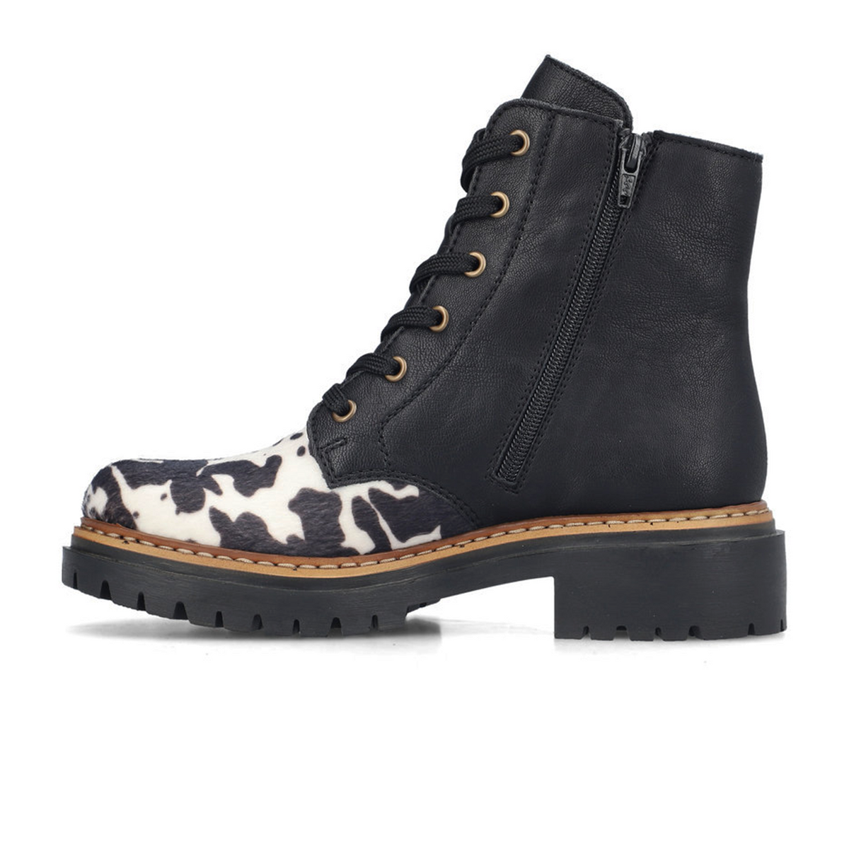 Rieker Pearl 17 Lace Up Boot (Women) - Weiss/Schwarz