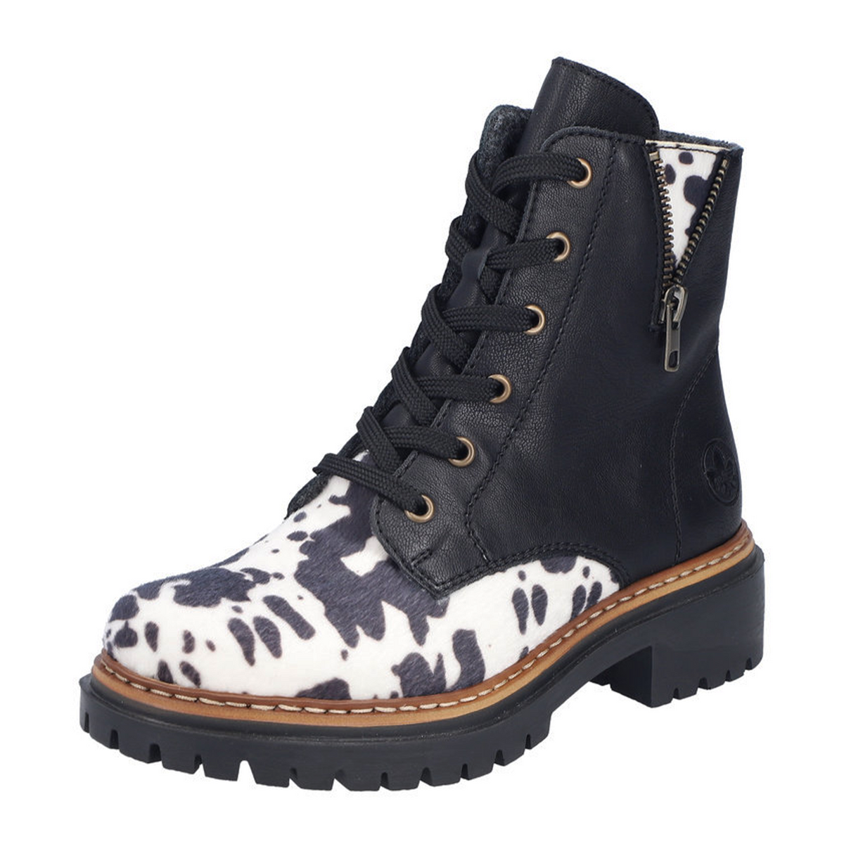 Rieker Pearl 17 Lace Up Boot (Women) - Weiss/Schwarz