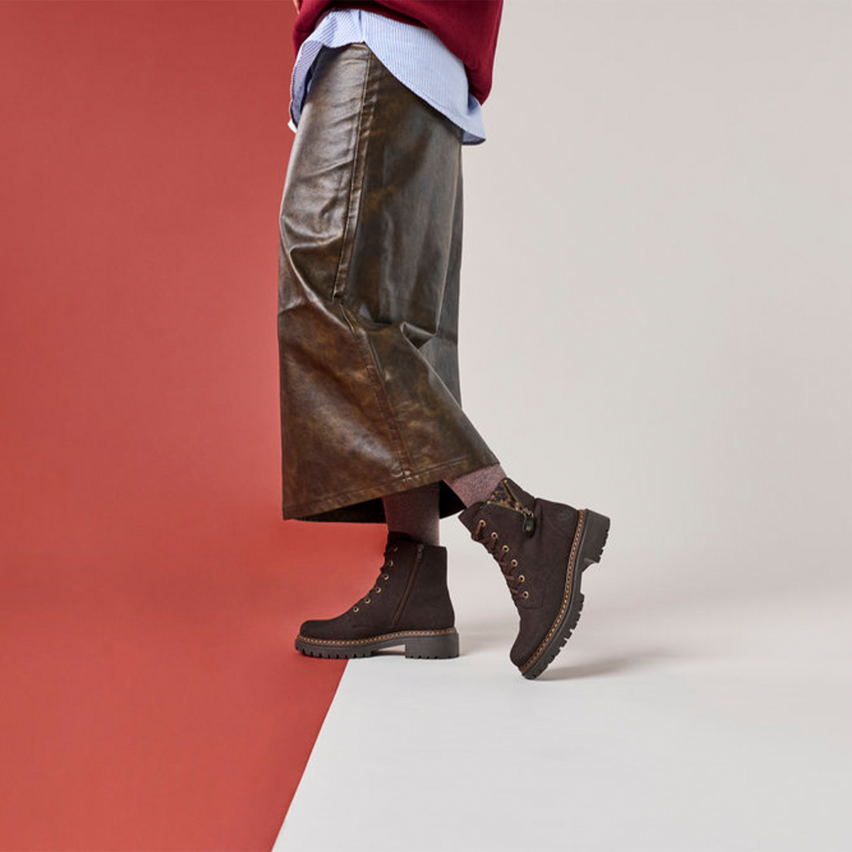 Rieker Pearl 72617 Lace Up Boot (Women) - Nougat/Antik/Espresso