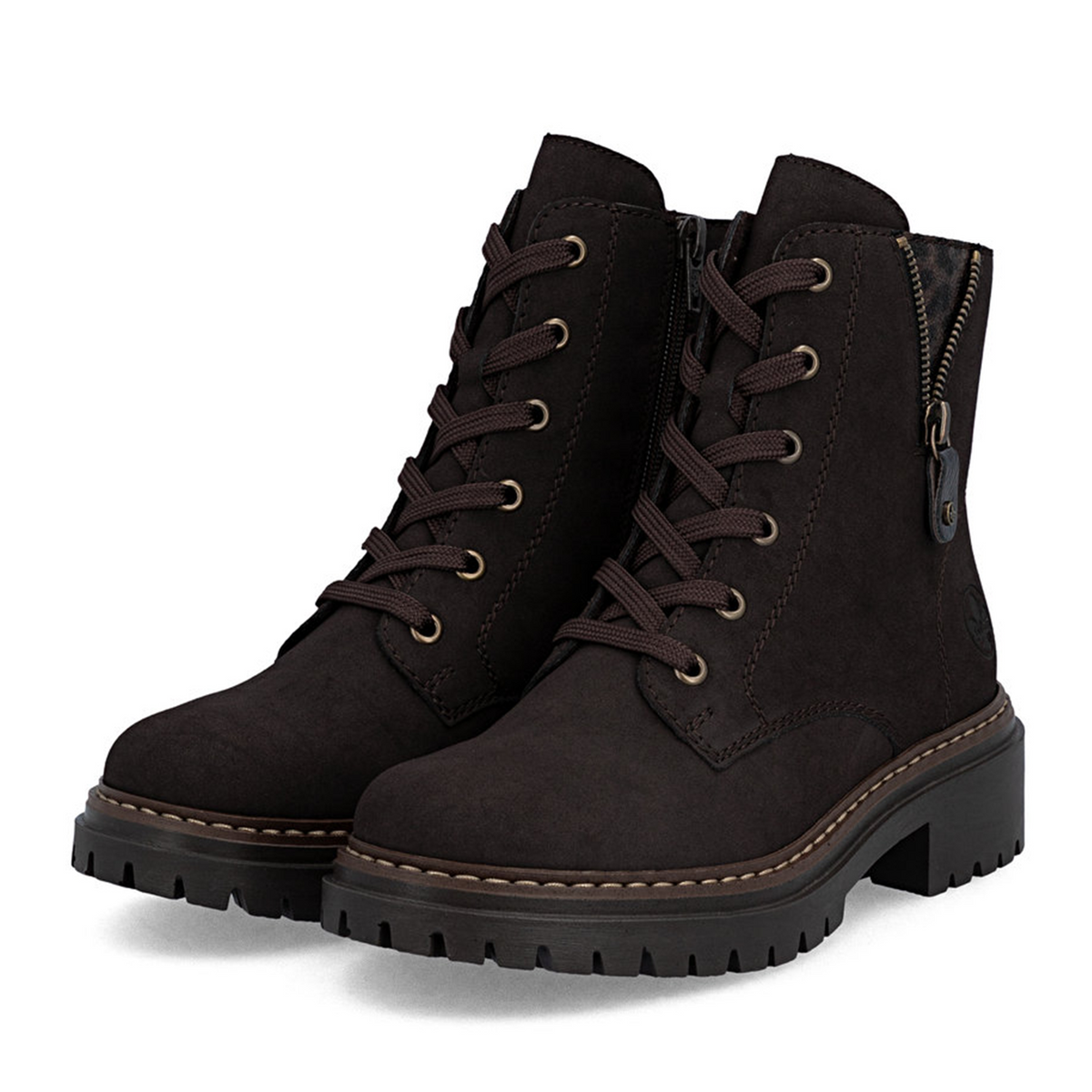 Rieker Pearl 72617 Lace Up Boot (Women) - Nougat/Antik/Espresso