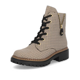 Rieker 72617 Pearl Boot (Women) - Beige Schwarz/Schwarz Caroni Boots - Casual - Mid - The Heel Shoe Fitters
