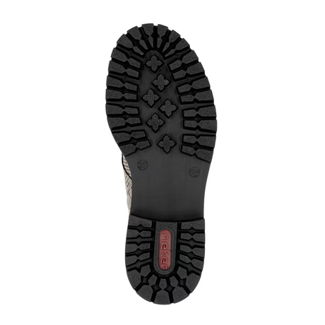 Rieker 72617 Pearl Boot (Women) - Beige Schwarz/Schwarz Caroni Boots - Casual - Mid - The Heel Shoe Fitters