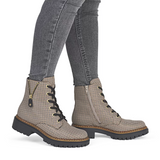 Rieker 72617 Pearl Boot (Women) - Beige Schwarz/Schwarz Caroni Boots - Casual - Mid - The Heel Shoe Fitters