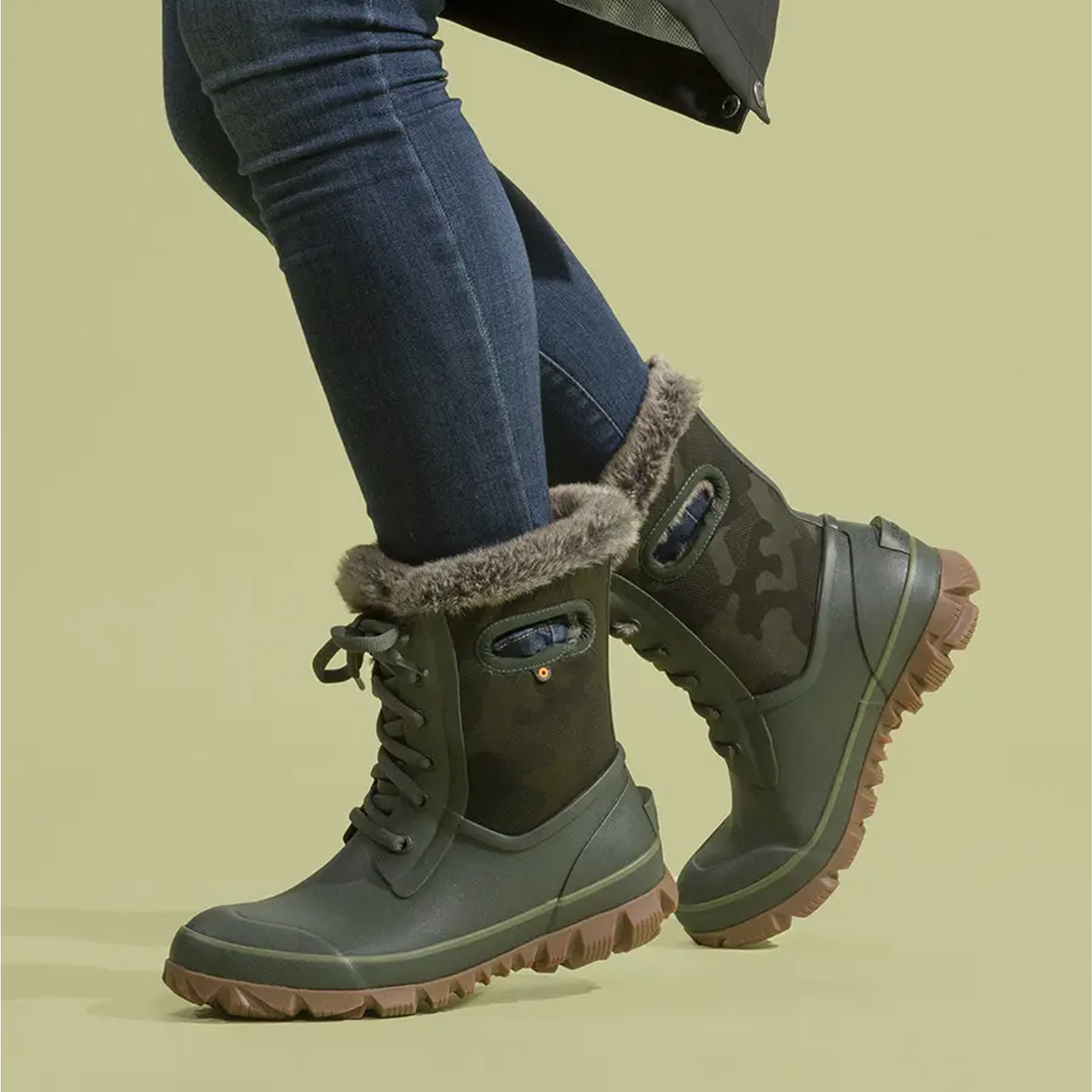 Bogs Arcata Tonal Camo Waterproof Snow Boot (Women) - Dark Green Boots - Winter - Mid - The Heel Shoe Fitters