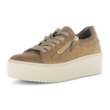 Gabor 200 Double Zip Platform Sneaker (Women) - Dreamvelour/Lion Athletic - Casual - Lace Up - The Heel Shoe Fitters