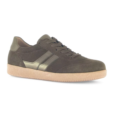 Gabor 300 Court Sneaker (Women) - Olive Loden Suede Athletic - Casual - Lace Up - The Heel Shoe Fitters