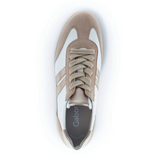 Gabor 300 Court Sneaker (Women) - Samtchevr/Nappa/Latte Athletic - Casual - Lace Up - The Heel Shoe Fitters