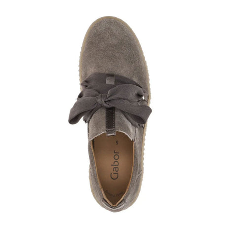 Gabor 333 Bow Sneaker (Women) - City Mohair Suede Athletic - Casual - Lace Up - The Heel Shoe Fitters