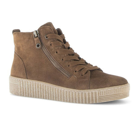 Gabor 730 High Top Sneaker (Women) - Brown Athletic - Casual - Lace Up - The Heel Shoe Fitters