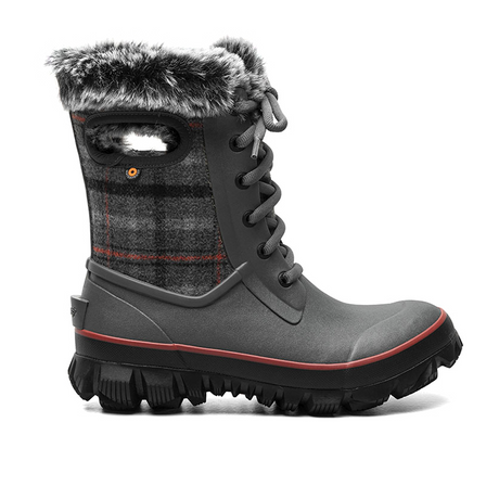 Bogs Arcata Cozy Plaid Winter Boot (Women) - Black Grey Multi Boots - Winter - Mid - The Heel Shoe Fitters