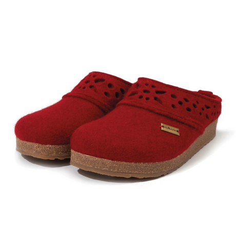 Haflinger Lacey Clog (Unisex) - Chili Red Dress-Casual - Clogs & Mules - The Heel Shoe Fitters