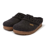 Haflinger Lacey Clog (Women) - Charcoal Dress-Casual - Clogs & Mules - The Heel Shoe Fitters