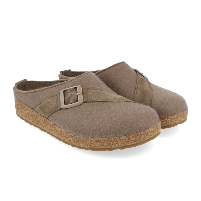 Haflinger Lia Clog (Women) - Truffle Dress-Casual - Clogs & Mules - The Heel Shoe Fitters