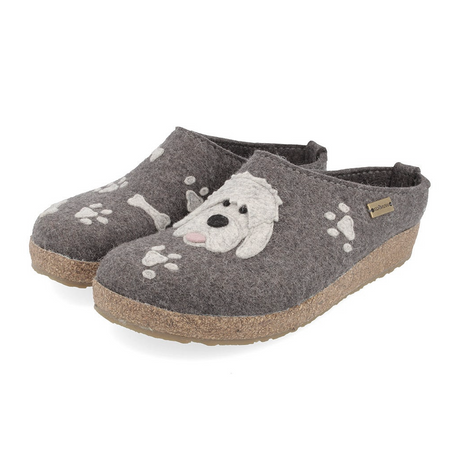 Haflinger Doodle Clog (Women) - Grey Dress-Casual - Clogs & Mules - The Heel Shoe Fitters