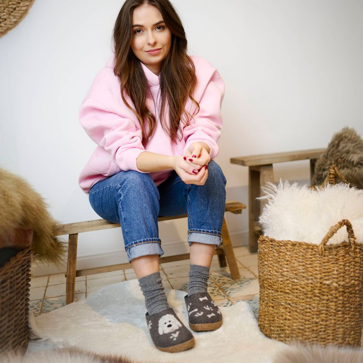 Haflinger Doodle Clog (Women) - Grey Dress-Casual - Clogs & Mules - The Heel Shoe Fitters