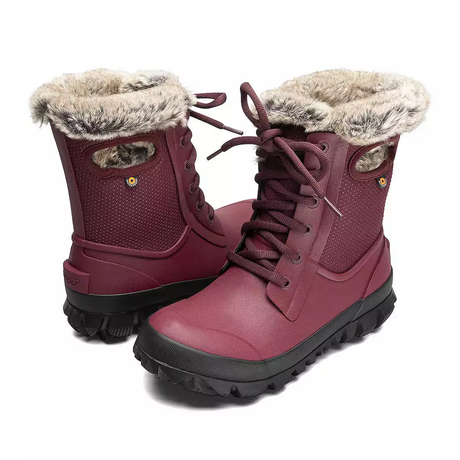 Bogs Arcata Dots Mid Winter Boot (Women) - Oxblood Boots - Winter - Mid - The Heel Shoe Fitters