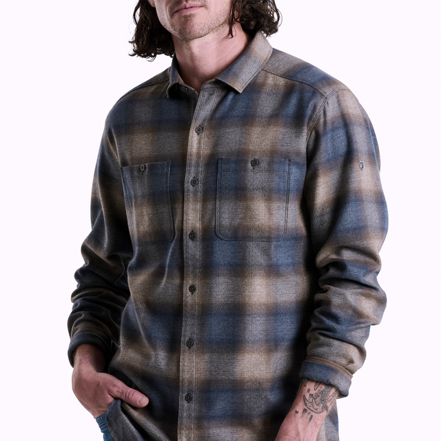 Kuhl Law Flannel Long Sleeve Shirt (Men) - Midnight Timber Apparel - Top - Long Sleeve - The Heel Shoe Fitters