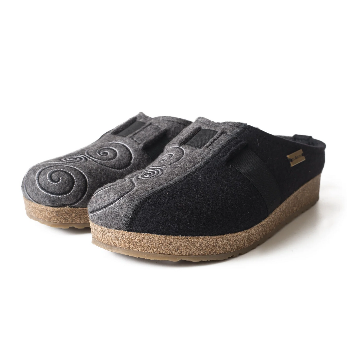 Haflinger Magic Clog (Women) - Black/Grey Dress-Casual - Clogs & Mules - The Heel Shoe Fitters