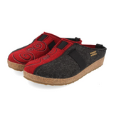 Haflinger Magic Clog (Women) - Charcoal/Chili Dress-Casual - Clogs & Mules - The Heel Shoe Fitters