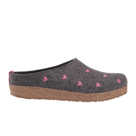 Haflinger Cuoricini Clog (Women) - Grey Dress-Casual - Clogs & Mules - The Heel Shoe Fitters