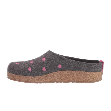 Haflinger Cuoricini Clog (Women) - Grey Dress-Casual - Clogs & Mules - The Heel Shoe Fitters