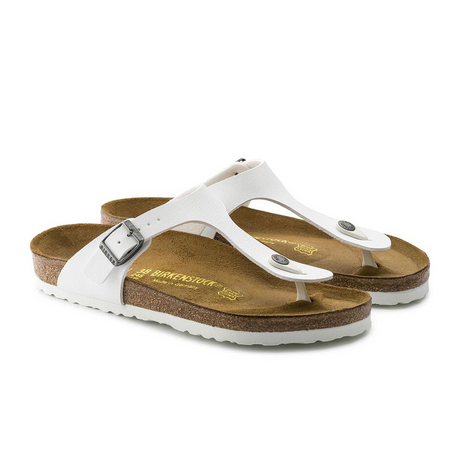 Birkenstock Gizeh Sandal (Women) - White Birko-Flor Sandals - Thong - The Heel Shoe Fitters