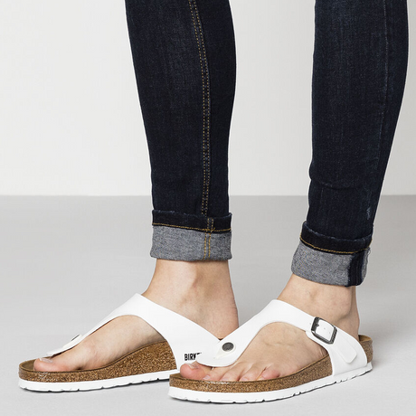 Birkenstock Gizeh Sandal (Women) - White Birko-Flor Sandals - Thong - The Heel Shoe Fitters