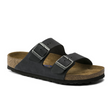 Birkenstock Arizona Soft Footbed Narrow Slide Sandal (Unisex) - Black Oiled Leather Sandals - Slide - The Heel Shoe Fitters