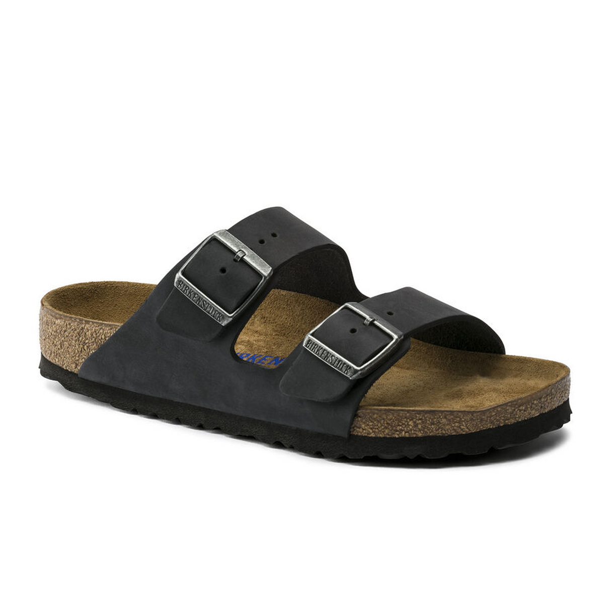 Birkenstock Arizona Soft Footbed Slide Sandal (Unisex) - Black Oiled Leather Sandals - Slide - The Heel Shoe Fitters