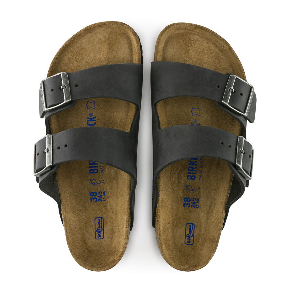 Birkenstock Arizona Soft Footbed Slide Sandal (Unisex) - Black Oiled Leather Sandals - Slide - The Heel Shoe Fitters