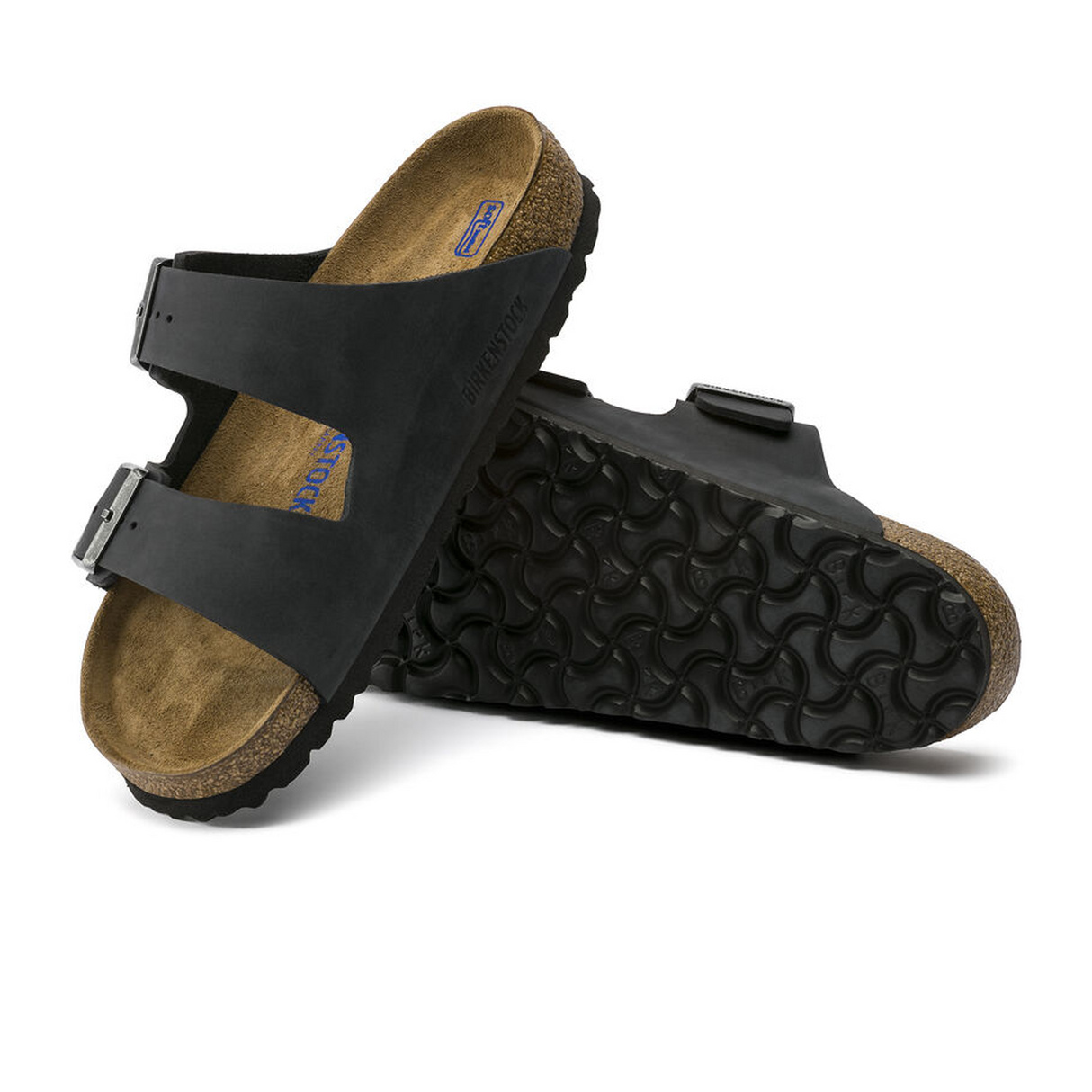 Birkenstock Arizona Soft Footbed Slide Sandal (Unisex) - Black Oiled Leather Sandals - Slide - The Heel Shoe Fitters