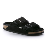 Birkenstock Arizona Shearling Slide Sandal (Women) - Black/Black Sandals - Slide - The Heel Shoe Fitters