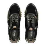 Gabor 378 Kinsey Sneaker (Women) - Schwarz/Mohair/Smog Athletic - Casual - Lace Up - The Heel Shoe Fitters