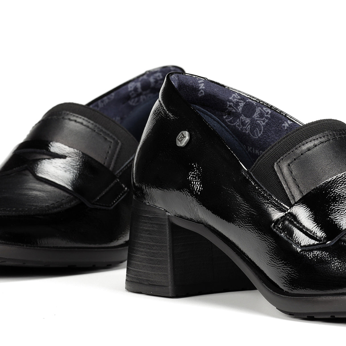 Dorking Ikia D9205 Heeled Loafer (Women) - Naplak/Sugar Negro Dress-Casual - Heels - The Heel Shoe Fitters