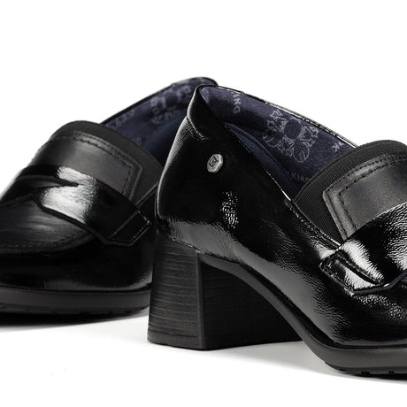 Dorking Ikia D9205 Heeled Loafer (Women) - Naplak/Sugar Negro Dress-Casual - Heels - The Heel Shoe Fitters