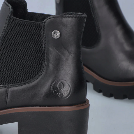 Rieker 79265 Amalia Chelsea Boot (Women) - Black/Black Boots - Casual - Mid - The Heel Shoe Fitters