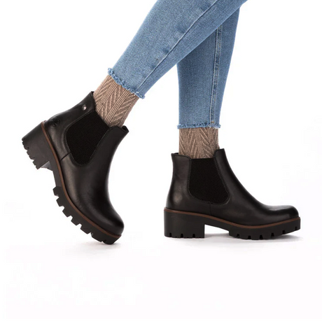 Rieker 79265 Amalia Chelsea Boot (Women) - Black/Black Boots - Casual - Mid - The Heel Shoe Fitters