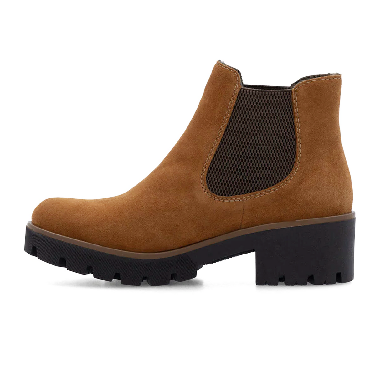 Rieker 79265 Amalia Chelsea Boot (Women) - Noccia/Brown Goatsuede Boots - Casual - Mid - The Heel Shoe Fitters