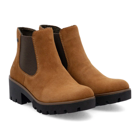 Rieker 79265 Amalia Chelsea Boot (Women) - Noccia/Brown Goatsuede Boots - Casual - Mid - The Heel Shoe Fitters