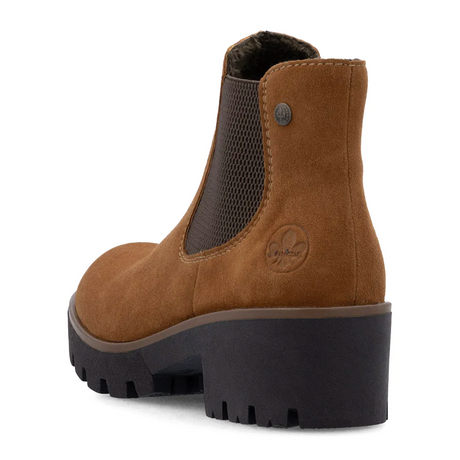 Rieker 79265 Amalia Chelsea Boot (Women) - Noccia/Brown Goatsuede Boots - Casual - Mid - The Heel Shoe Fitters
