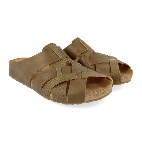 Haflinger Dana Slide Sandal (Women) - Verotrenza Kaky Sandals - Slide - The Heel Shoe Fitters