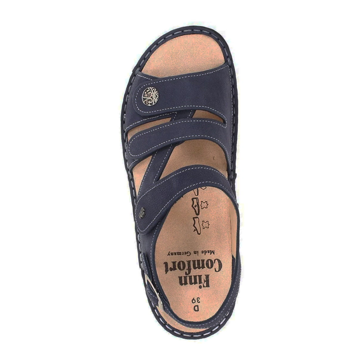 Finn Comfort Gomera-S Backstrap Sandal (Women) - Lake Nubuk Vienna Sandal - Backstrap - The Heel Shoe Fitters