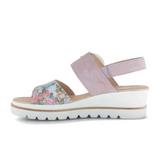 Gabor 645 Slingback Platform Wedge Sandal (Women) - Flower/Dreamvelour/Weiss Sandal - Heel/Wedge - The Heel Shoe Fitters