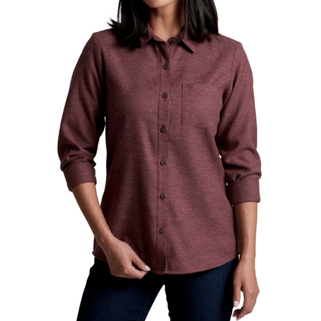 Kuhl Whispr Flannel (Women) - Raisin Apparel - Top - Sweatshirt - The Heel Shoe Fitters