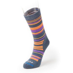 Fits F1015 Medium Hiker Crew Socks (Unisex) - Stormy Weather/Cadmium Orange Socks - Perf - Crew - The Heel Shoe Fitters