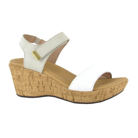 Naot Summer Wedge Sandal (Women) - Soft White Leather/Soft Ivory Leather Sandals - Heel/Wedge - The Heel Shoe Fitters