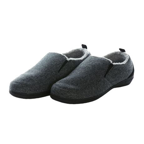 PowerStep Twin Gore Slipper (Men) - Charcoal Dress-Casual - Slippers - The Heel Shoe Fitters